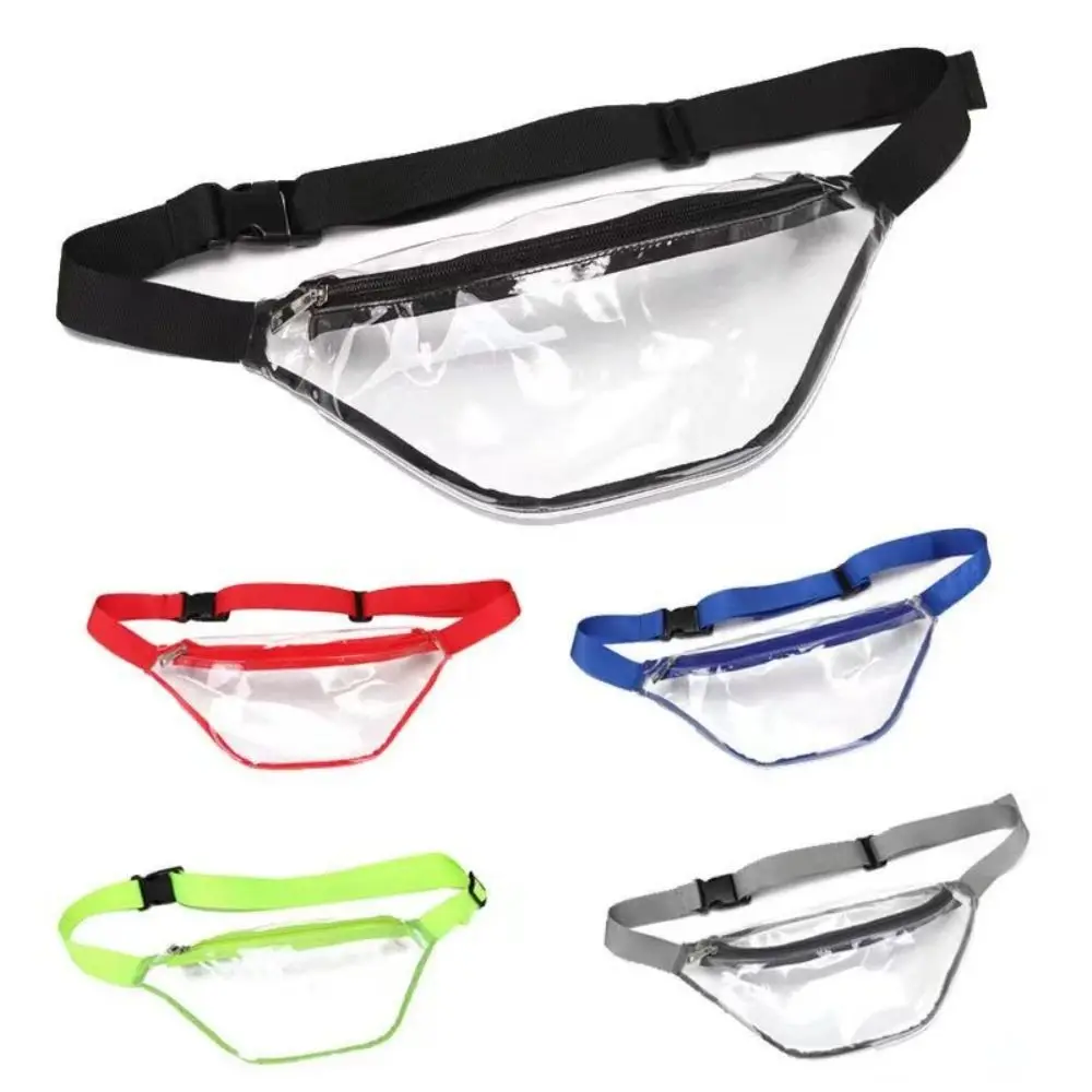 

Waterproof Transparent Waist Bag Water-Sprinkling Festival Zipper PVC Chest Bag Shoulder Bag Simple Clear Crossbody Bag Girls
