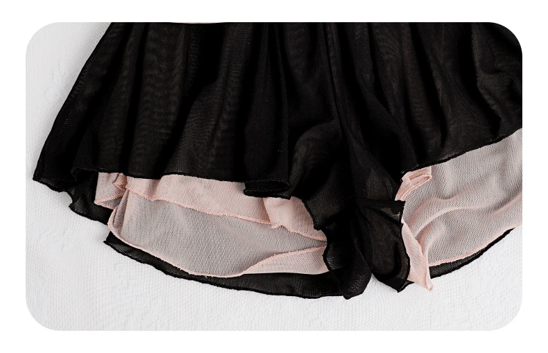 Ballett Weiche Mesh Splice Kontrast Farbe Leibchen Trikot für Mädchen Reversible Tüll Hose Rock Workout Kostüm Gymnastik Kleidung – Detail 23