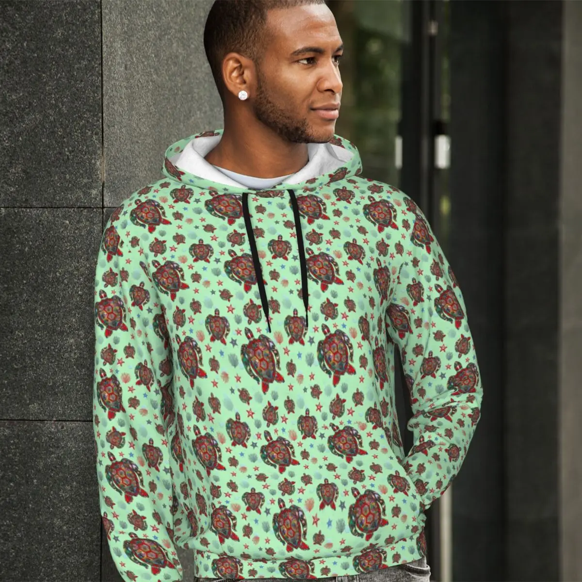 

Turtles Essentials Hoodies Winter Sea Stars Print Street Fashion Sweatshirts Unisex y2k Cool Comfortable Oversized Hoodie