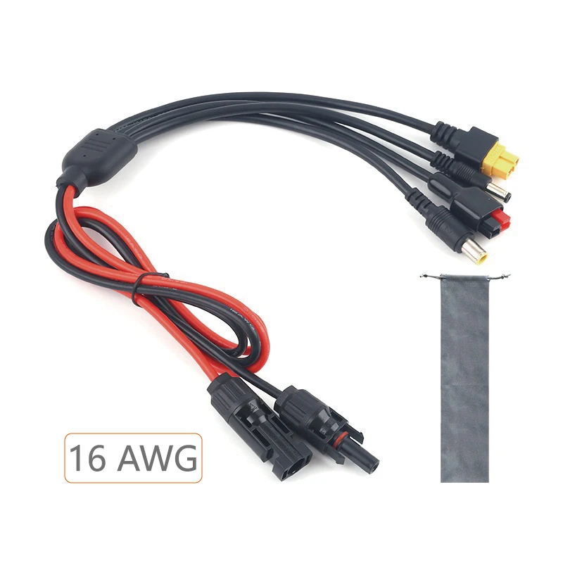 Cabo de Carregamento Solar para Gerador Adaptador de Conector do Painel Solar Compatível para Power Station Xt60 dc 7909 Anderson 16awg