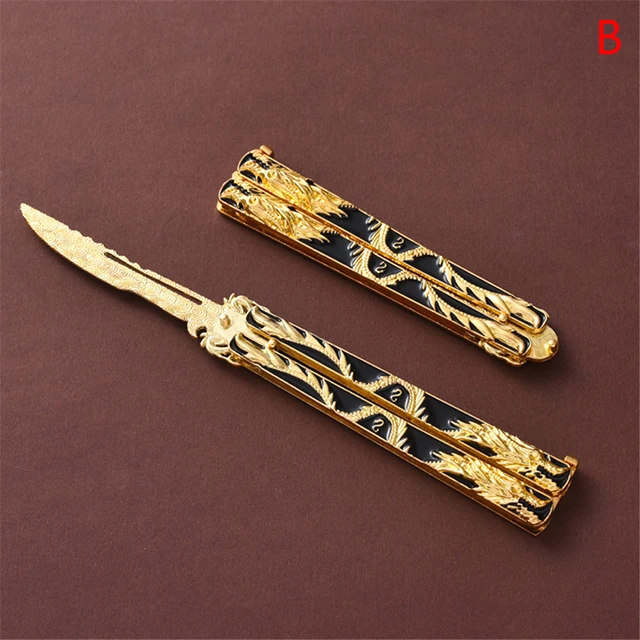 Hot Sale 14CM Zinc Alloy Butterfly Knife Folding Practice Knife Outdoor Knife No Edge  Suitable For Outdoor Activities 6