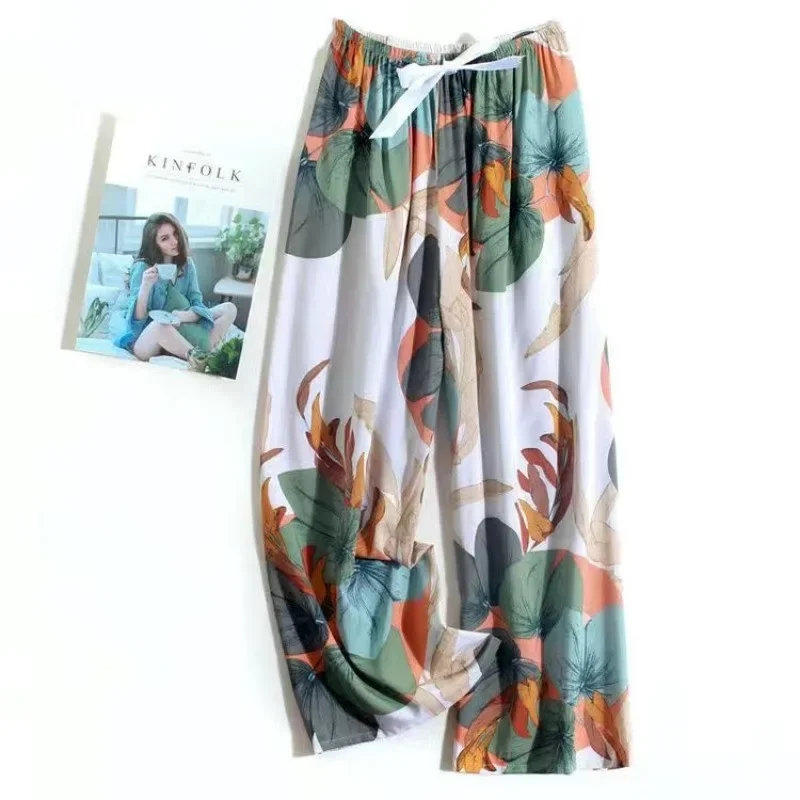 Lockere Damen Schlafanzughose Mit Blumenmuster Für Den Sommer_voghion.com