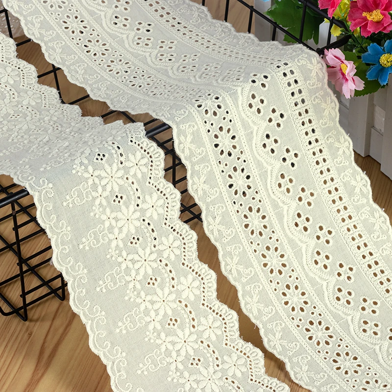 

Новая европейская одежда в стиле "Лолита", вышитая ткань, бежевая ажурная хлопковая ткань, текстильные кружевные аксессуары