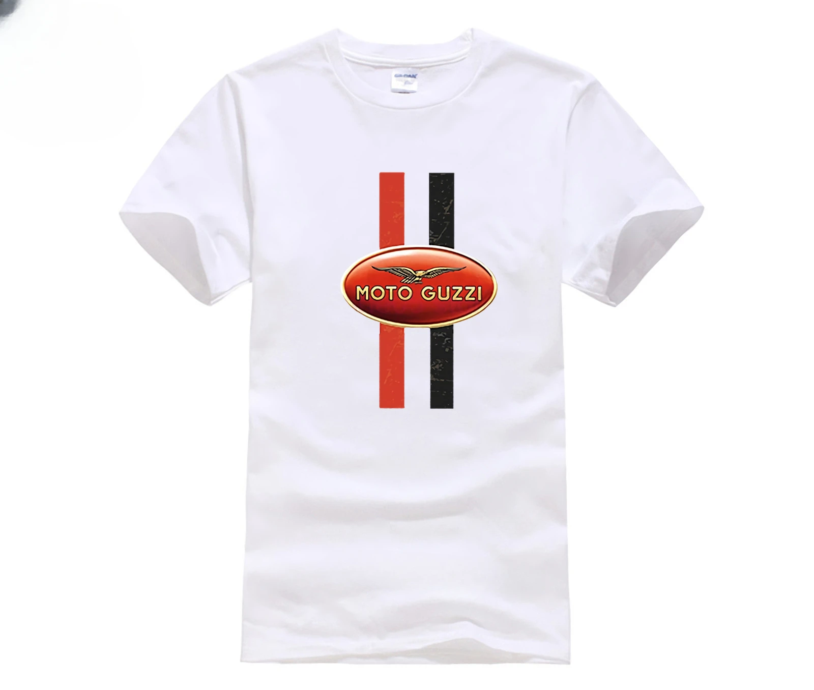 Moto Guzzi Ispirato Premium T Shirt Stripes Premium Print Classic Motorcycle