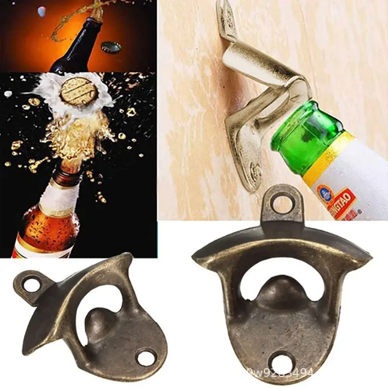 

20Pcs Retro Vintage Bottle Opener with Mounting Screws Wall Mounted Rustic Beer Opener Set for Kitchen Cafe Bars Wholesale