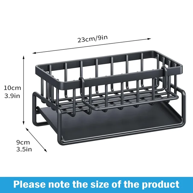 Organizzatore per scolapiatti per lavello da cucina, portaoggetti per spugna, portasapone, scolapiatti, portasciugamani, organizer per lavello da cucina 6