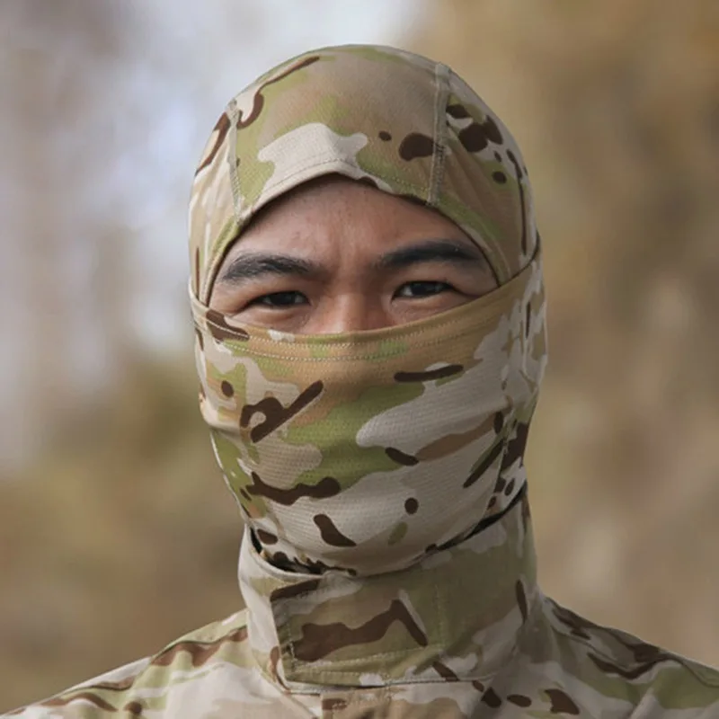 Kuum müük täisnäoga taktikaline kamuflaaž Balaclava mask suusatamine jalgrattasõit jahindus sall mitmekammiline müts meeste peakate_voghion.com