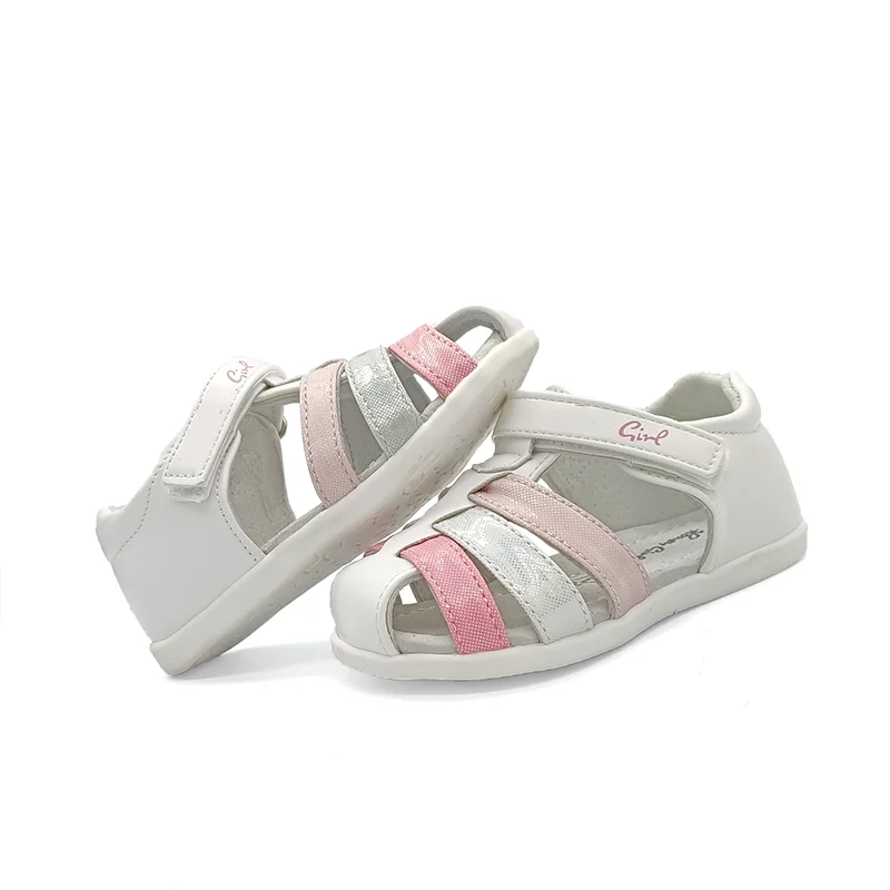 NEW DESIGN 1pair closed Toe PU leather Girl/Boy Children Sandals Orthopedic shoes, kid Soft Sandals