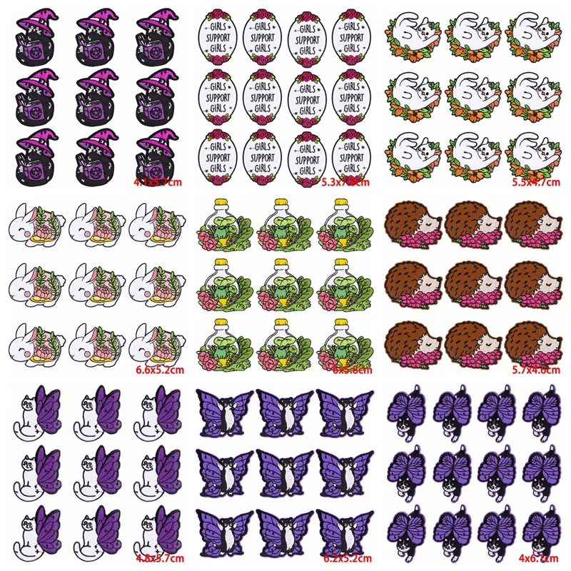 

10 pcs/lot wholesale Butterfly Cat Embroidery Patch DIY Patch Iron On Patches For Clothing Thermoadhesive Patches On Clothes