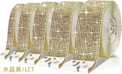 Self-Adhesive Crystal Rhinestone Ribbon for DIY Crafts and Decorations (Crystal Yellow)