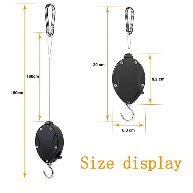 Behúzható Kertészeti Kampó Rozsdamentes Acél Állítható Szíjtárcsa Függő Növényi Kosár Szerszámok Kerti Erkély Kiegészítők - Image 6