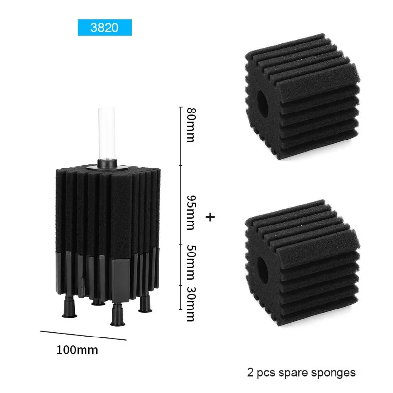 Großer Aquarium-Schwammfilter für Aquarium, Luftpumpe, Skimmer, biochemischer Schwammfilter mit Medienball, Aquarium-Bio-Filter, Filtro – Detail 13