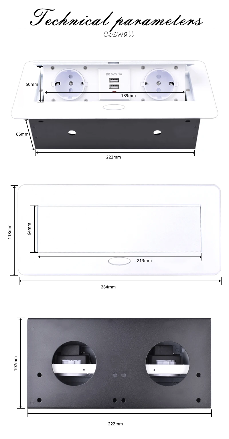 Coswall placa de liga de zinco branco