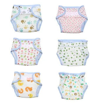 1-5PCS Reusable Diaper Pants Breathable Cotton Infant Shorts Underwear Adjustable Washable Toilet Toddler for Baby Girl and Boy 5