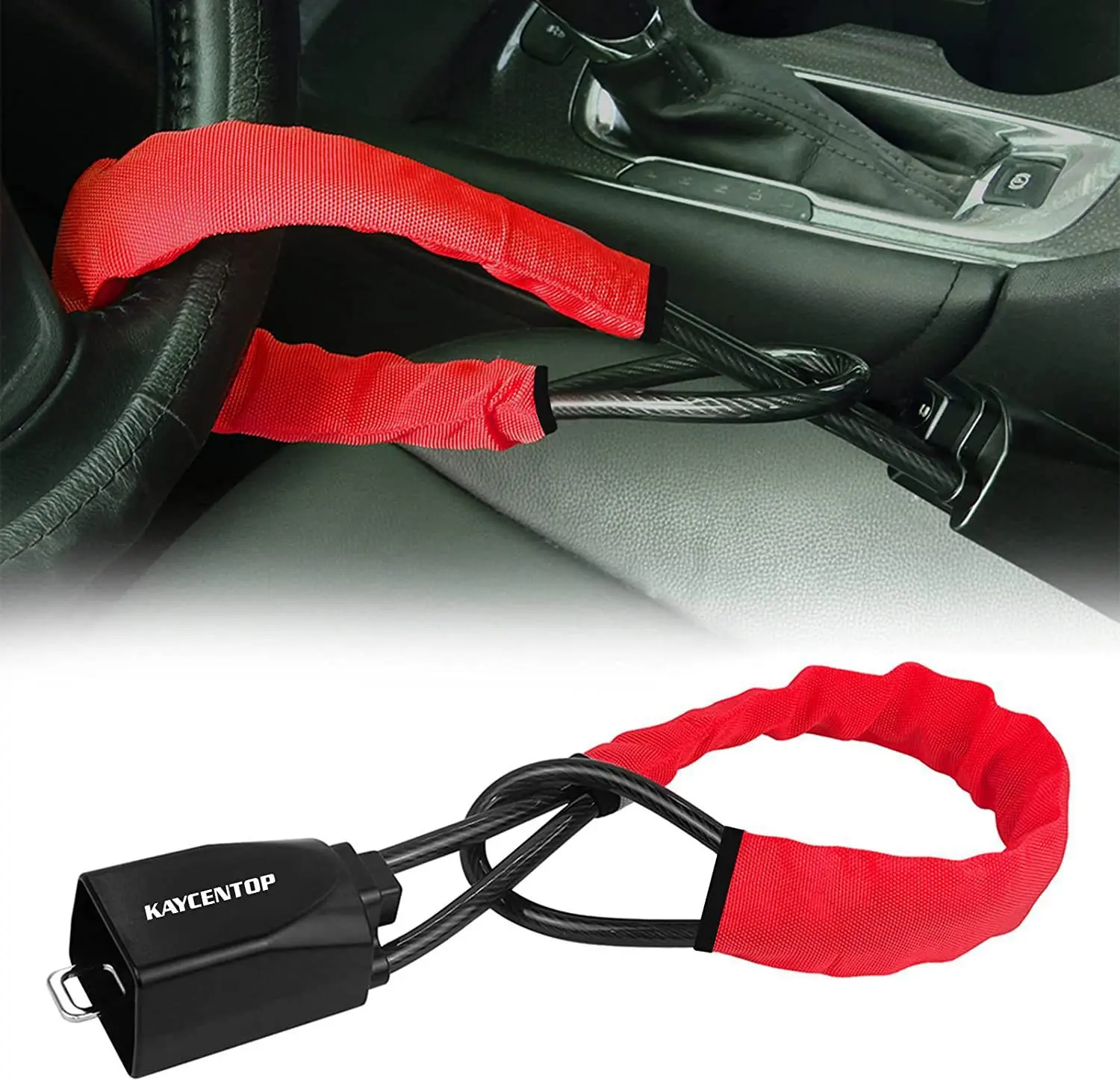 

Universal Car Steering Wheel Lock With Seat Belt Buckles Sturdy Lock Theft Prevention Anti Device Lock For Truck SUV Van RV