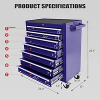 Metal Rolling Tool Box With 5 Layer Drawer Tool Box With Wheels Cart Mechanic Tool Storage Cabinet For Garage Workshop Warehouse 2