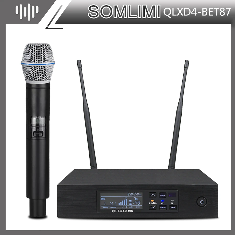 Som Qlxd4 Bet87a Digital Diversity Professional Uhf Dual Wireless