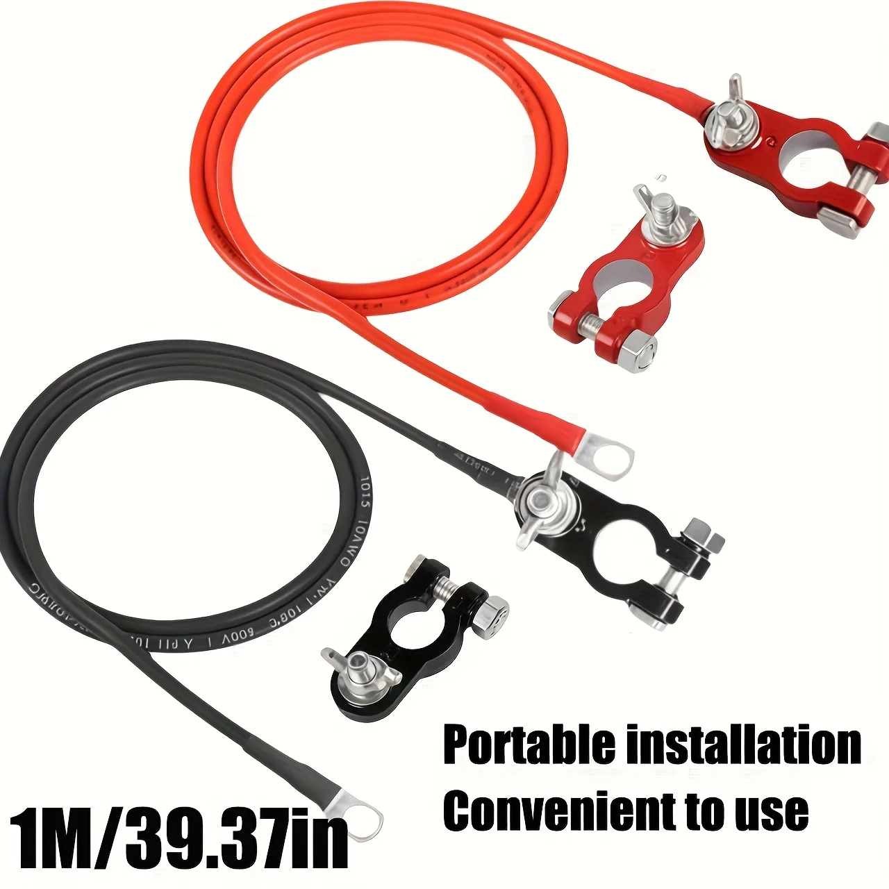 Heavy-Duty Automotive Battery Connection Cable with Ring Terminal Connectors