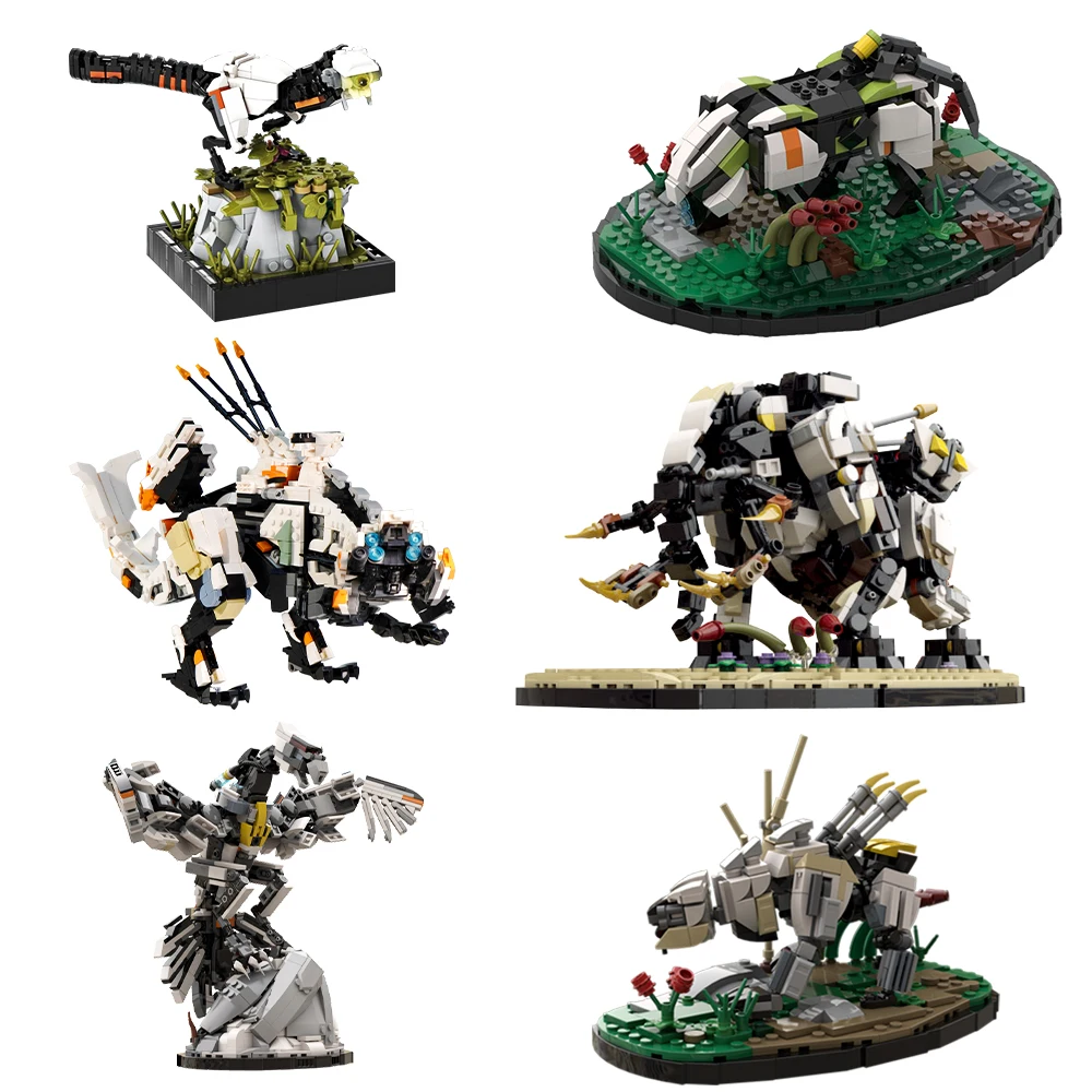 Moc Game Horizoned Stormbird Strider Scorcher Model Building Blocks Watcher Sawtooth Scarab Trematusk Mattoni Fai Da Te Giocattolo Regalo Per Adulti