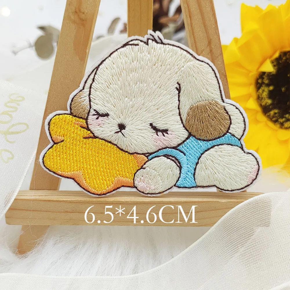Nette Cartoon Katze Hund Igel Kaninchen Patches Für Kleidung Kinder Selbst-klebe Applique Scratch Patch DIY Handy Fall Tasche – Detail 12