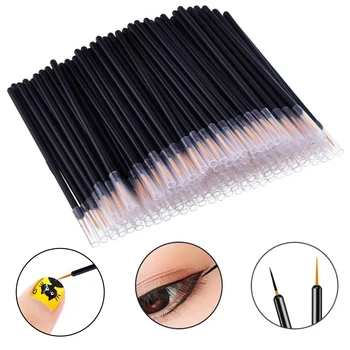50 pennelli monouso per nail art, eyeliner, strumenti per il trucco, manicure, pittura, penna, pennelli per strumenti