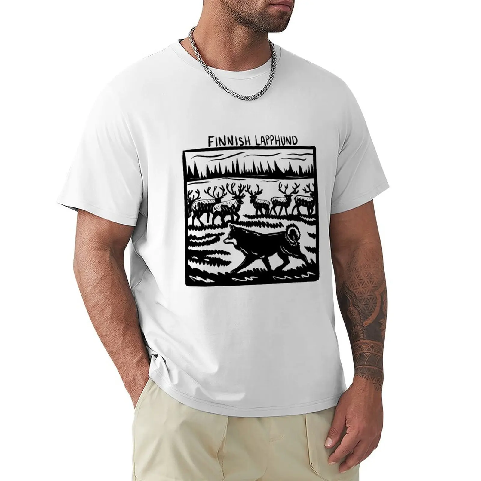 

Finnish Lapphund Stamp Art T-shirt Aesthetic clothing shirts graphic tees mens graphic t-shirts
