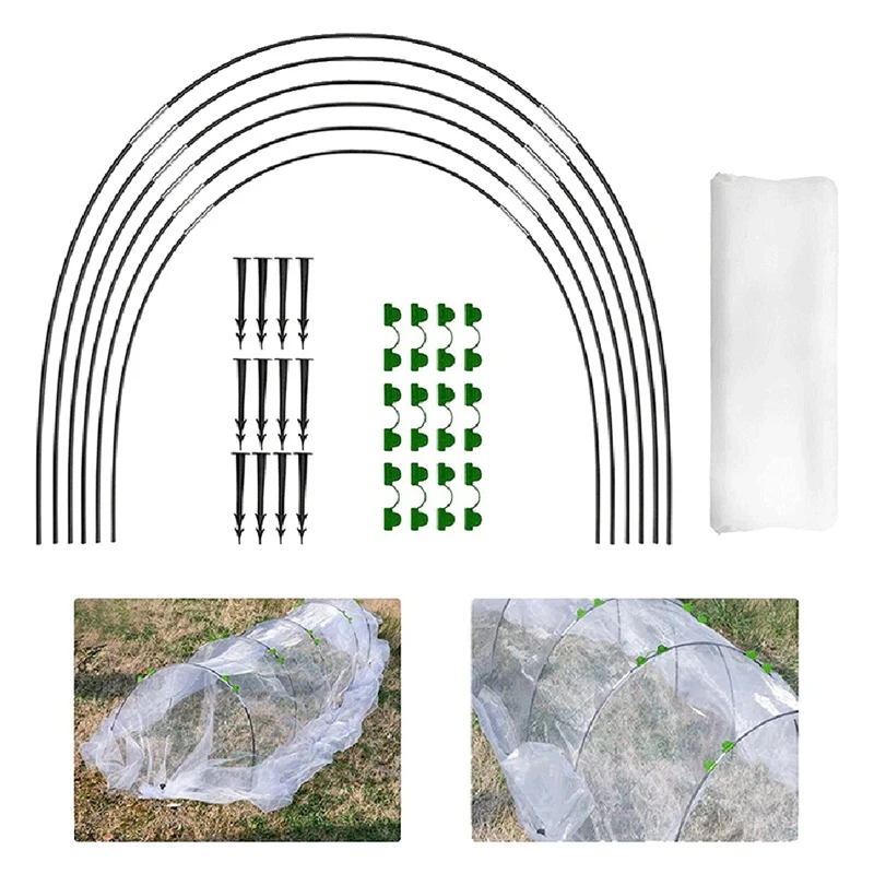 

Набор обручей для теплицы, садовые сетки от насекомых, 2,4 х6 м, для защиты растений, фруктов, цветов, птиц, животных