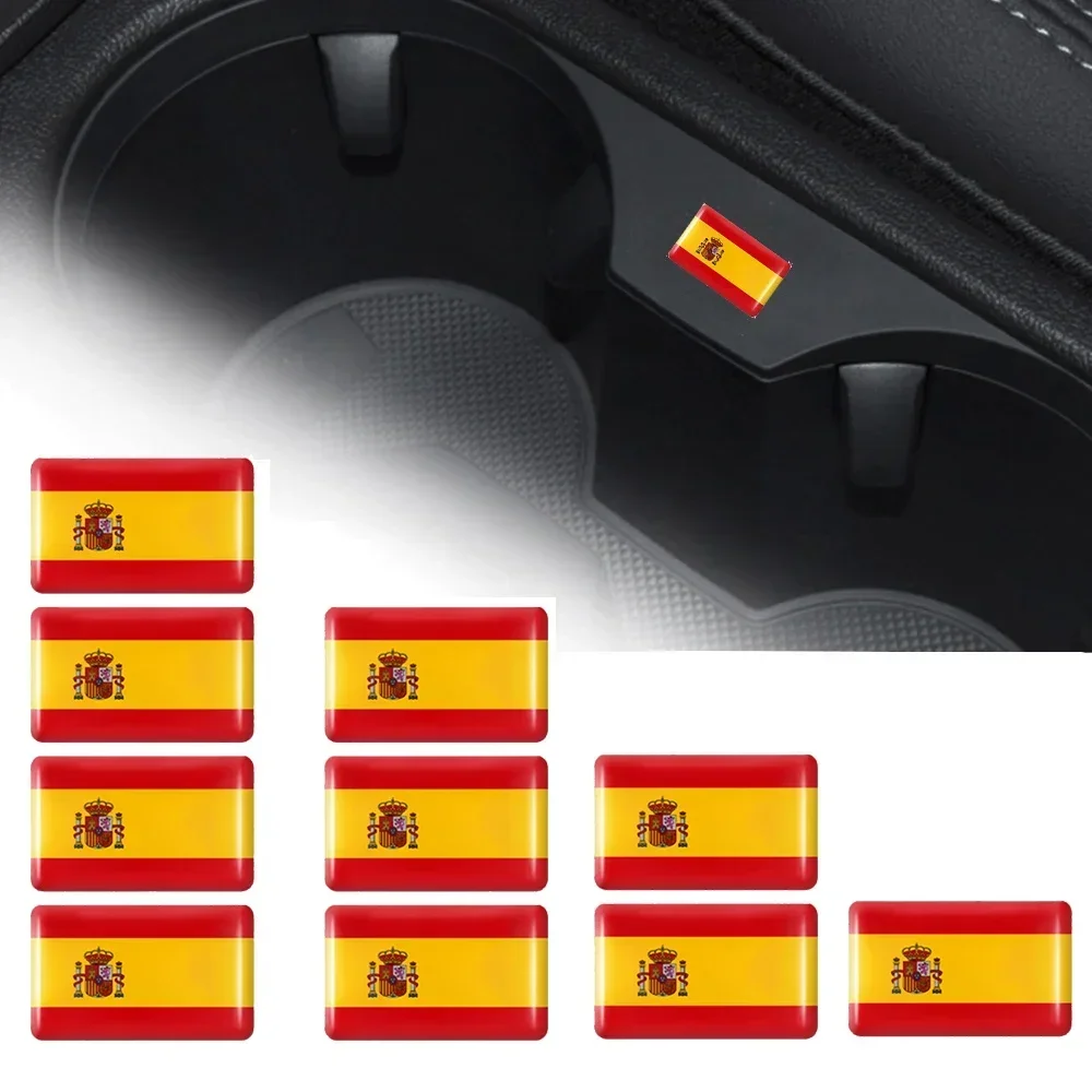 Epoxy Spain Flags Stickers Auto Interior Decoration Decal for SEAT Cupra Leon R Ibiza Ateca Sportcoupe Alhambra Badge 10pcs epoxy flags stickers