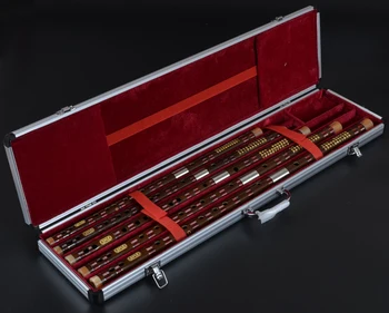 Bamboo Flute DIzi whole set Professional performance Contains 5 pieces brown Chinese woodwind musical instrument