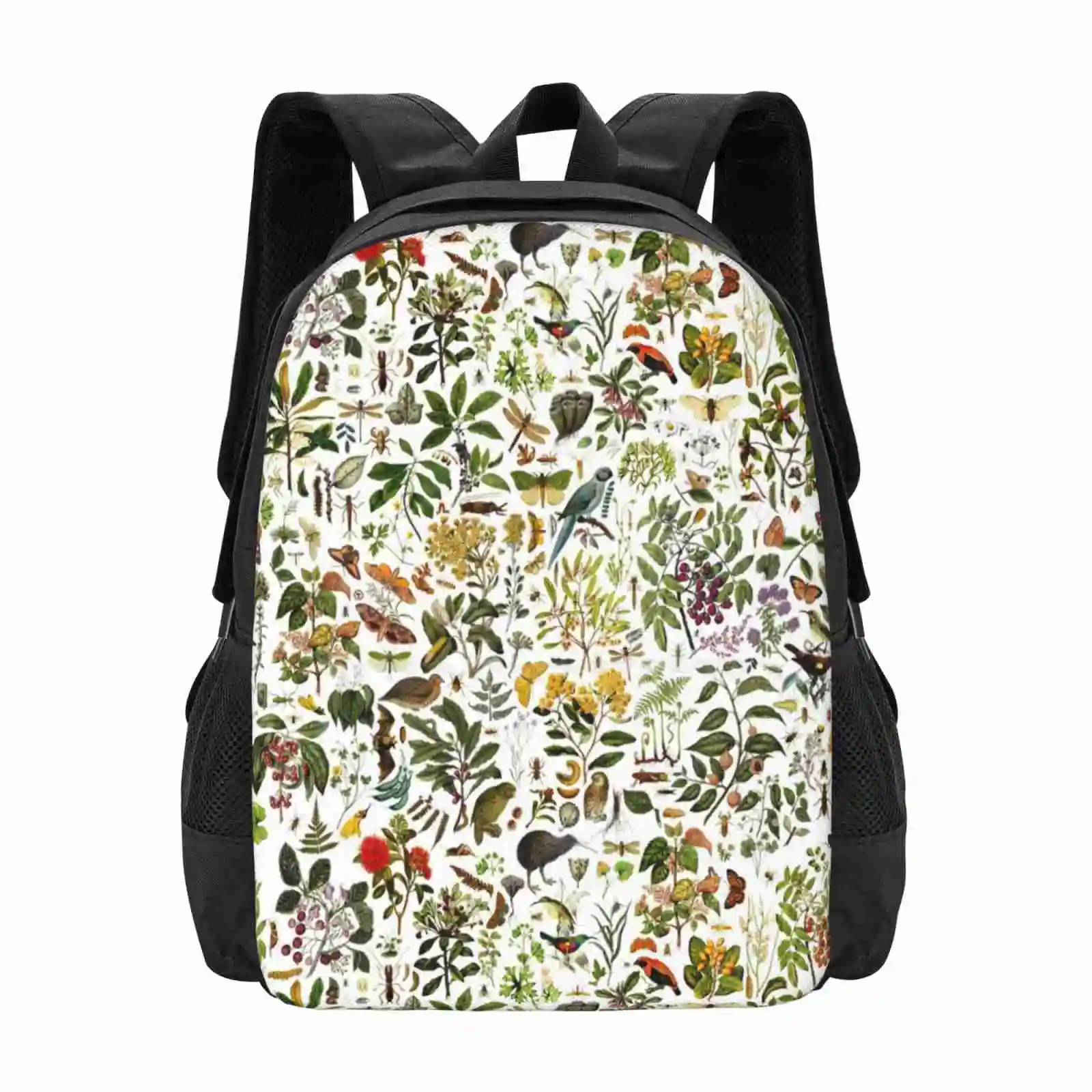 

Рюкзак с изображением новозеландской биологии, модные сумки, натуральные бесшовные насекомые, растения, цветы, родные, ретро, винтажные мотыли