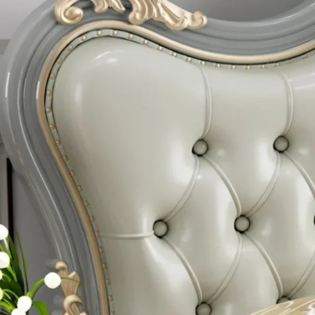 Vintage Modern Bed Multifonction Nordic Unique Queen French Bed Lounge Woode Headboard Camas Matrimonial Bedroom Furniture 6
