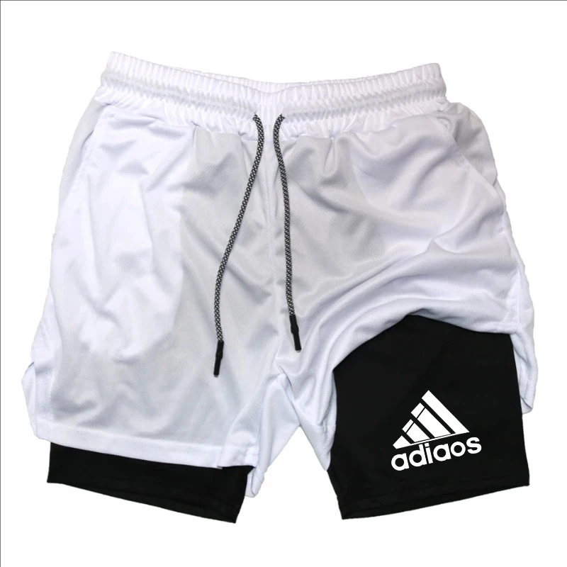 Men Shorts Men'S Compression Shorts Summer Gym Fitness Running Training Sports Shorts Two-In-One Mesh Breathable Quick-Drying