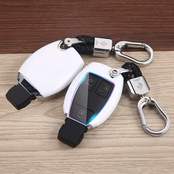 Custodia per chiave auto in ABS in fibra di carbonio per Mercedes Benz w211 w204 A B R classe G GLK GLA GLC GLR W210 W176 W202 W463 accessori - Custodia per chiave auto in ABS in fibra di carbonio per Mercedes Benz w211 w204