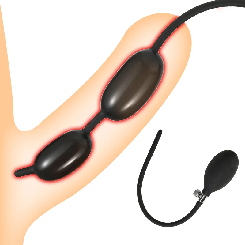 Double Ball Soft Silicone Inflatable Urethral Dilator Sounds Rods Urethra PUMP Sounding Sex Toys for 18+ Men Penis Plug Massager urethral dilator silicone urethral dilator
