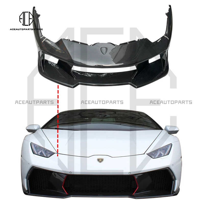 

Для Lamborghini Huracan LP610 LP580 EVO Facelift V Style Body Kits FRP из углеродного волокна передний бампер Head Mesh Grills Guard чехол