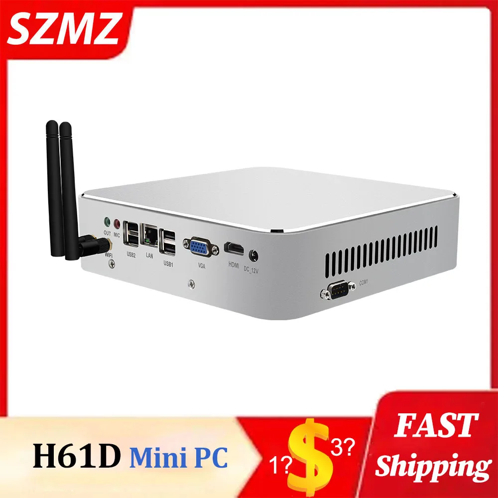 

SZMZ H61D Mini PC Intel 2/3 Gen CPU 4G/8G DDR3 RAM 128G/256G mSATA 120G SSD WiFI HDMI VGA LVDS Core LGA1155 Motherboard Kit