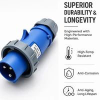IP67 32A Industrial Plug Socket Set 3/4/5 Pin 220V-380V-415V, Male & Female with Pure Copper Contacts, Surface or Flush Mount 3