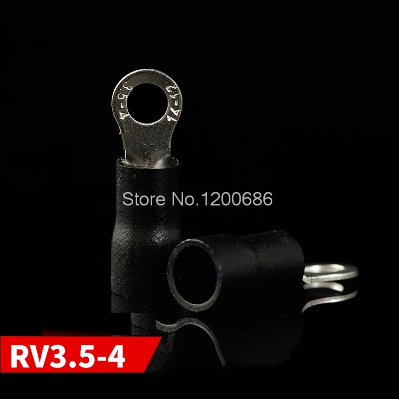 

4.2MM Hole Ring RV3.5-4 round pre-insulated terminal O-type cold-pressing terminal Copper nose RV4-4 100 pcs / bag