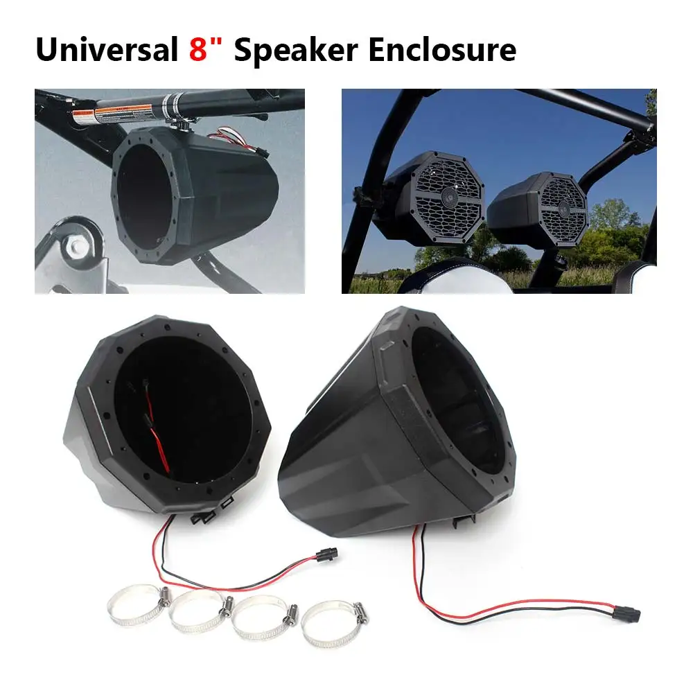 

8" Speaker Enclosure Swivel Cage Pod w/ 1.5"-2" Clamp For Polaris RZR 800 900 1000 XP ATV UTV For Can Am Marverick X3 Golf Cart