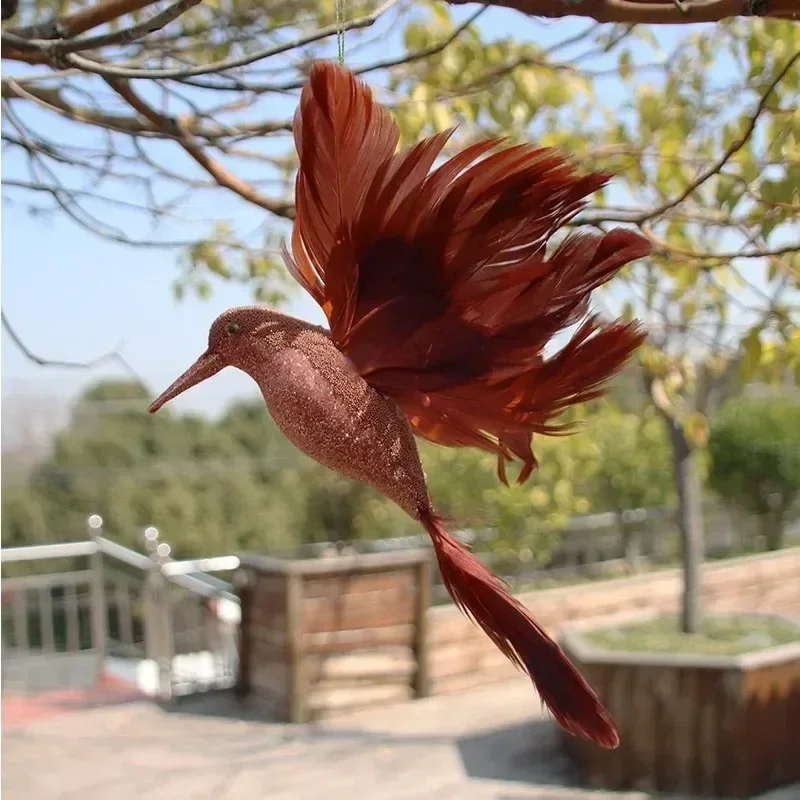 Hummingbird Simulation Bird Fake Foam Animal Simulation Feather Bird Model Artificial Pigeon Bird Shape Christmas Tree Pendant