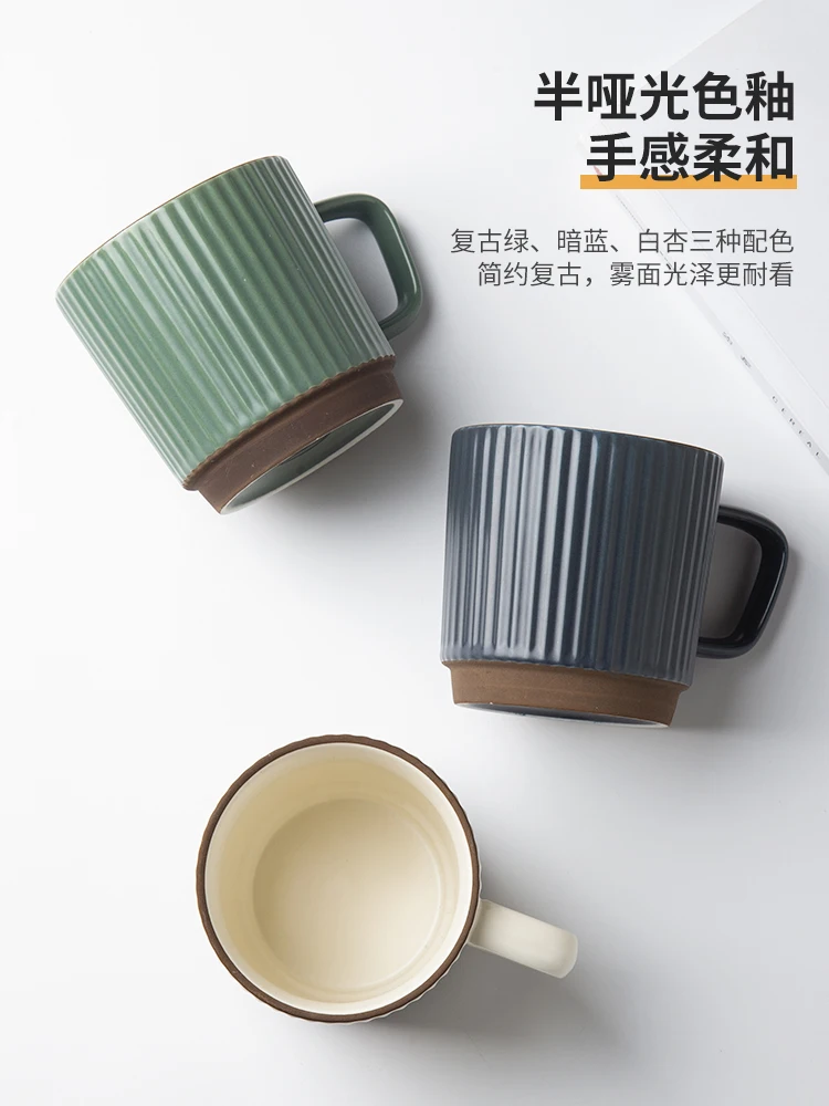 

Creative Office Mug Couple Japanese style Simplicity Retro Ceramic Frosted Large Tea Home Mug Reusable Caneca Coffee Cup