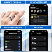 QINO K22 Smart Ring with Vibration Call Notification Reminder for Men Stainless Steel Health Heart Rate Monitor Free Charge Case - Image 5