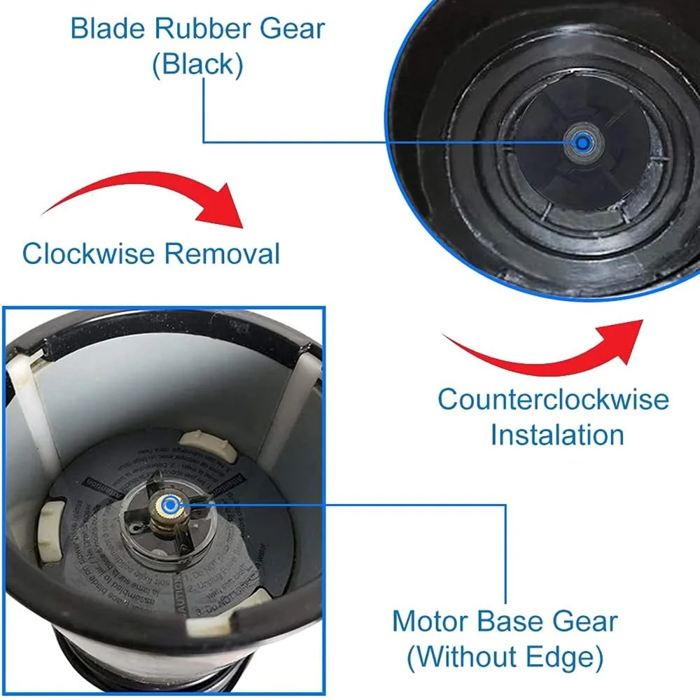 Replacement 4 base gears 4 blade gears clutch parts compatible with Magic Bullet MB1001 blender