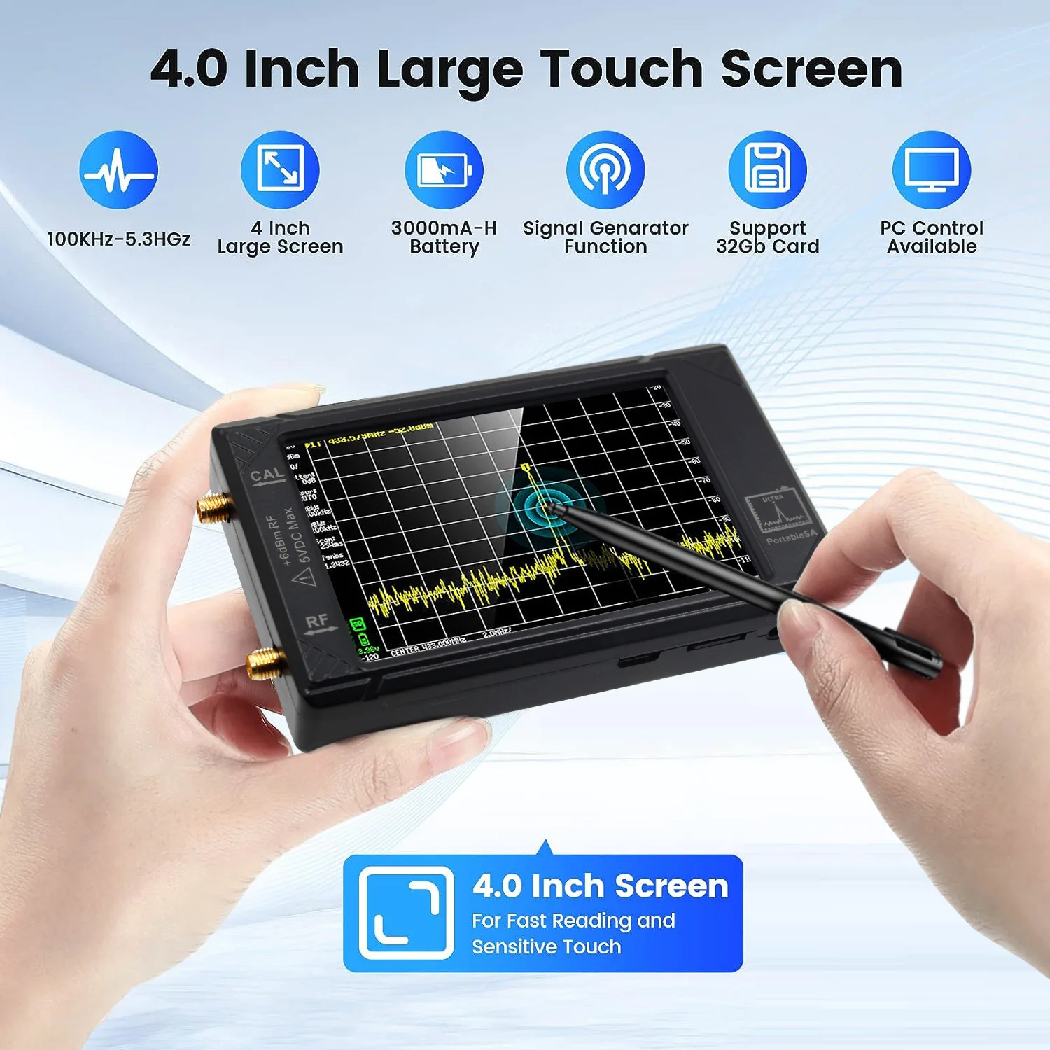 Générateur De Signal RF ULTRA 100k-5.3GHz – Analyseur De Spectre Portable Pour TinySA