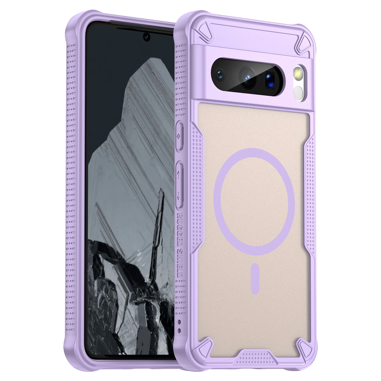 Magnetic Luxury Matte Translucent Armor Shockproof Case with Magsafe Wireless Charging Compatibility