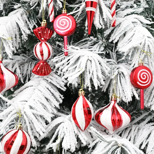 14PCS Christmas Lollipop Candy Cane Pendant Xmas Tree Hanging Ball Ornaments Christmas Decorations for Home 2026 New Year Gift