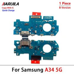 Universal USB Charging Port Dock Charger Connector Board with Micro Flex Cable (A34 5G With IC - B)