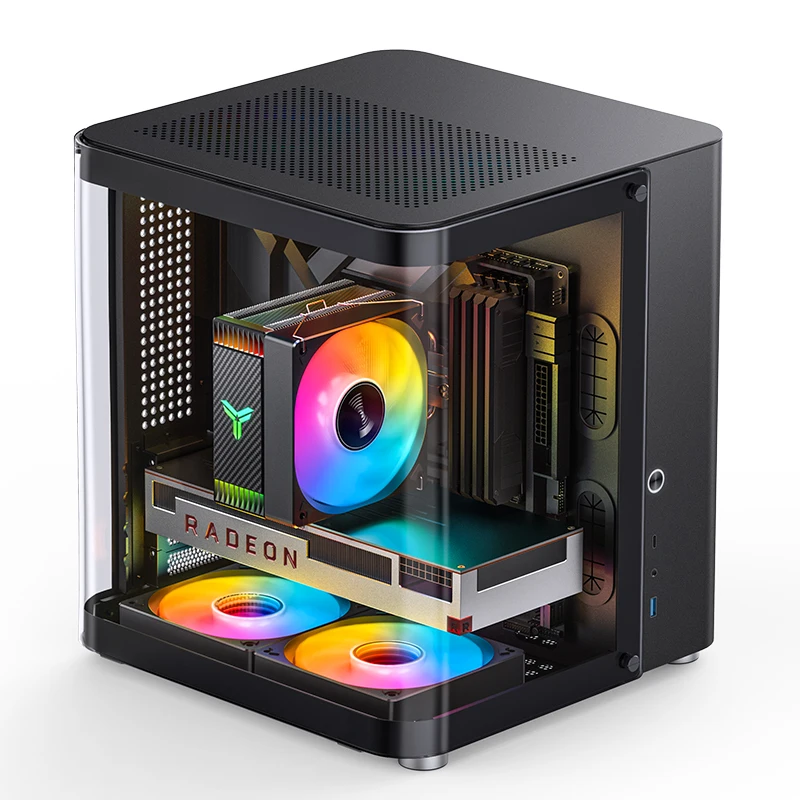 PC Case PC Chassis Computer Chassis Frame JONSBO TK-1 2.0 Ver M-ATX Aluminum Back Plug Water Cooling Motherboard PC Aquarium Case For Gaming