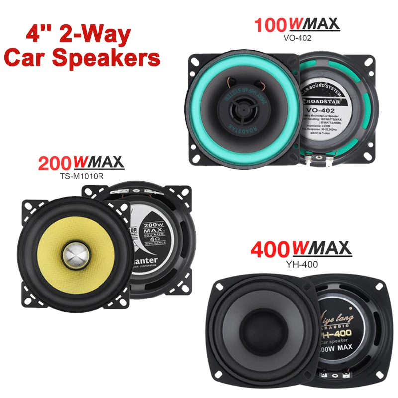 4'' 2-Way Car Audio HiFi Vehicle Door Auto Audio Music Stereo Full Range Frequency Speakers car tweeter speakers car coaxial speakers Parlantes Para Auto 1pc