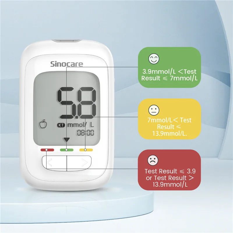 Sinocare Safe AQ Pro I Blood Glucose Meter Glucometer Kit Diabetes Tester Medical Blood Sugar Meter or Only Test Strips Lancets images - 6